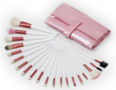 Kit 20 Pincéis Rosa Pincel Cerdas Naturais